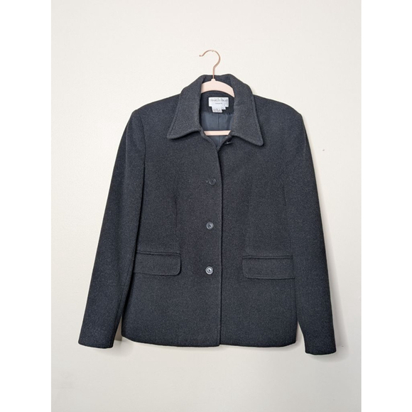 CHARLES GRAY Jackets & Blazers - CHARLES GRAY London Blazer Women's L Charcoal Coat 70% Wool 20% Cashmere